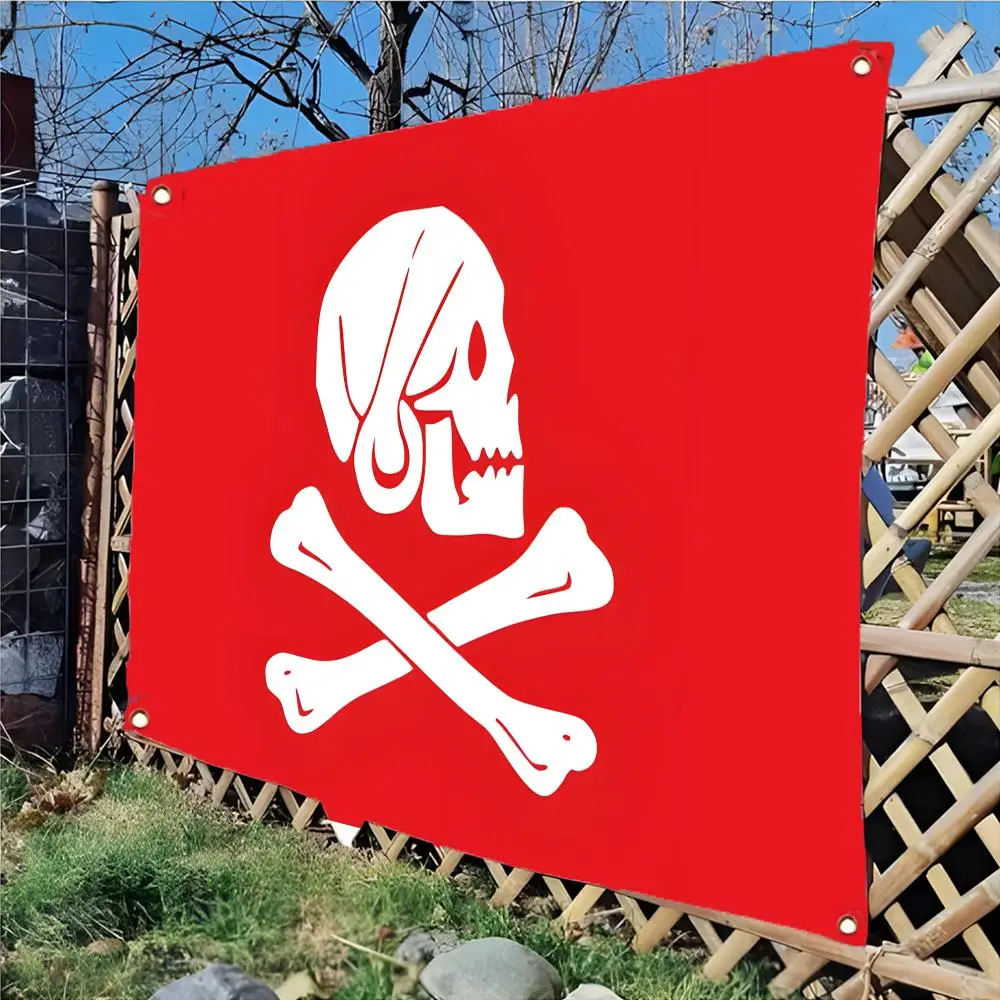 Henry Every jolly roger Flags Daily four ring borderless design indoor outdoor decor easy hang install