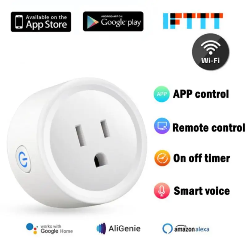 WiFi Smart Plug US/UK/ 16A Smart Socket With Power Monitoring Timing Function Voice Control Supports Alexa Home