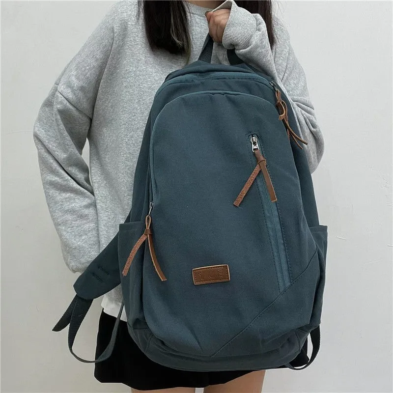 Zaini donna borse da scuola Vintage moda studenti Casual ad alta capacità borsa di tela retrò tutto-fiammifero Harajuku Versatile quotidiano