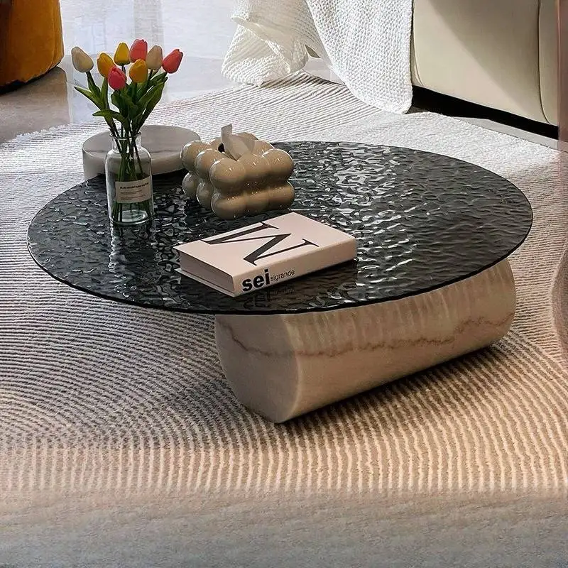 

Garden Classy Coffee Tables Round Glass Balcon Apartment Modern Coffee Tables Marble Center Tavolino Da Salotto Furniture Home