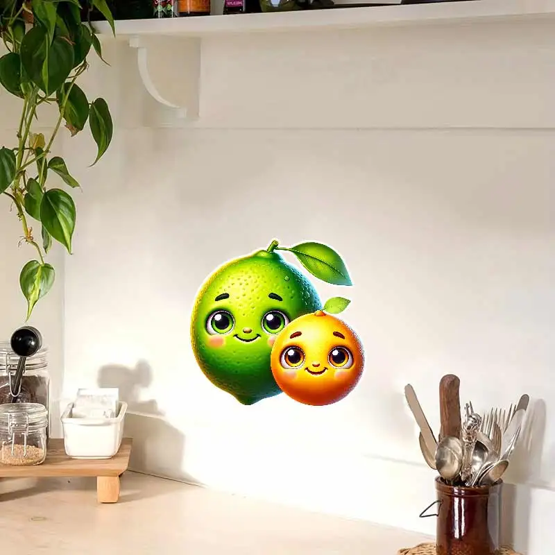 Cute Fruits Wall Stickers Kitchen Decoration Dining Room Living Room Cabinet Refrigerator Home Decoration Decal Stickers S645