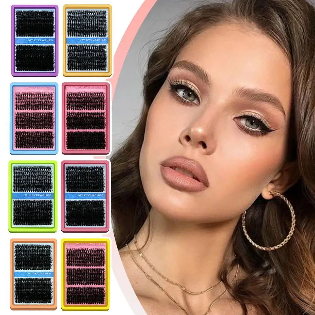 Fluffy Thick Lashes Cluster Eyelash Extension Kit  - 10-20MM Faux Mink Single Lash Fluffy Thick D Curl Wispy Individual Lashes