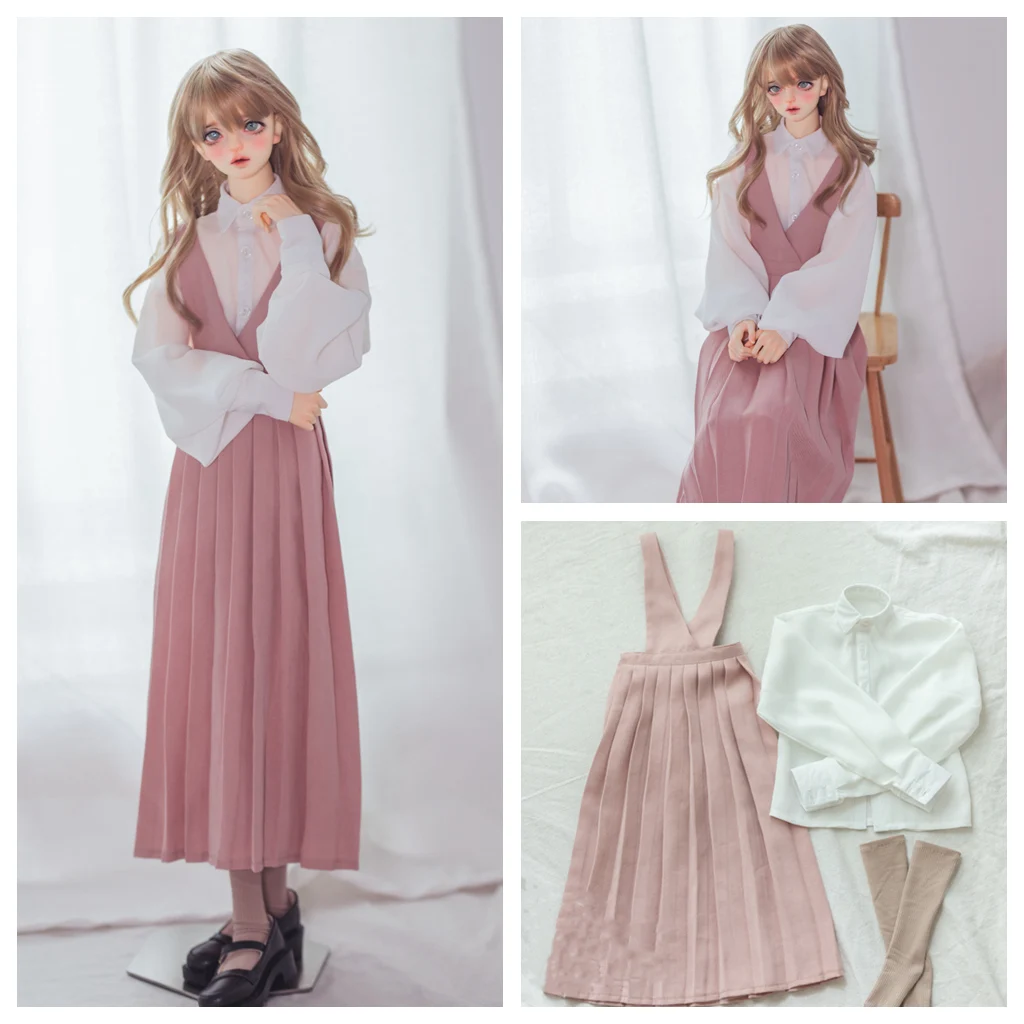 1/4 1/3 Scale BJD Clothes Shirt + Suspender Dress + Socks Outfit For BJD/SD MSD SD13 Big Girl SSDF Uncle Doll Accessories C2142