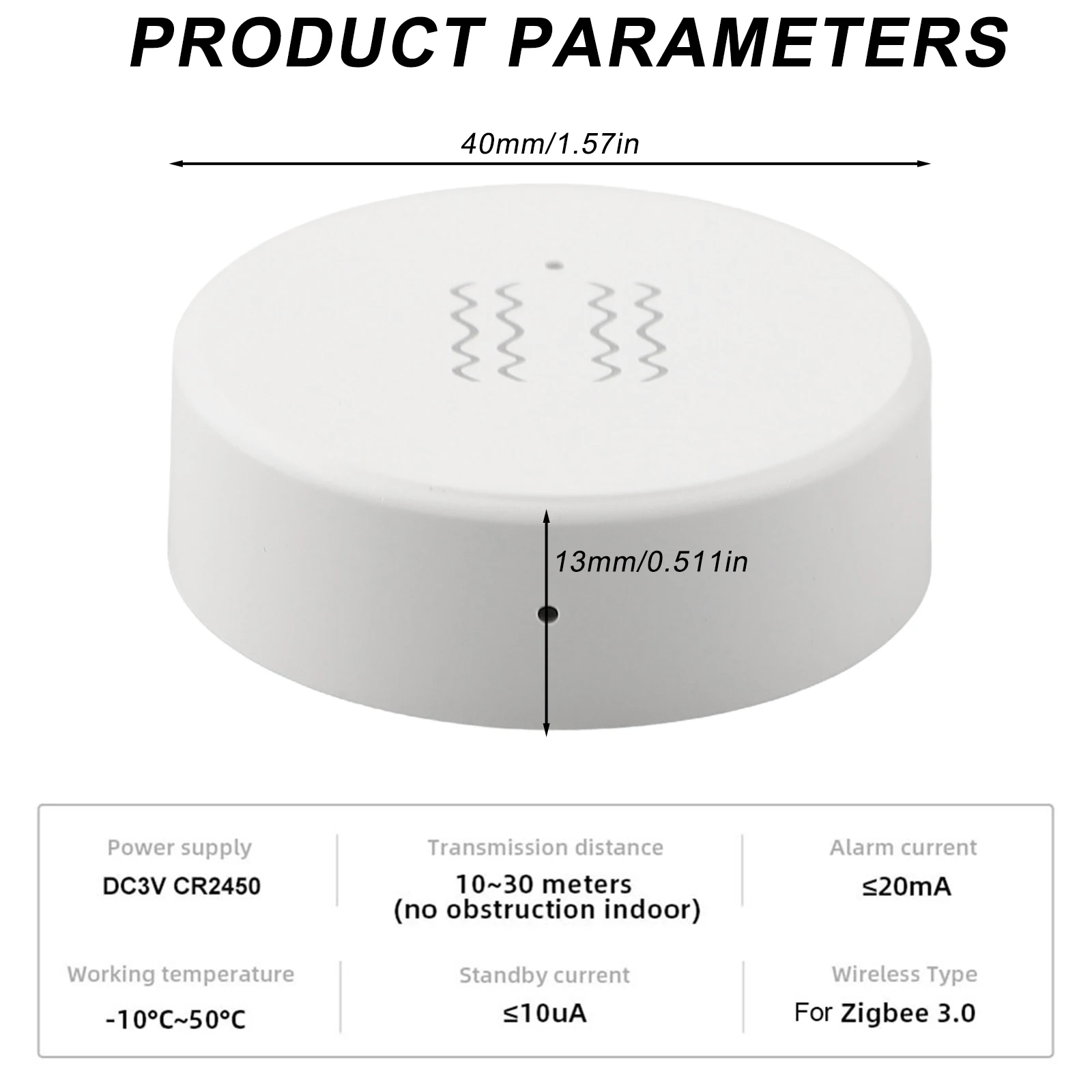 ​ 1pc DC 3V Per Tuya Per Zigbee Sensore di Vibrazione Intelligente Sensore di Inclinazione Monitoraggio in Tempo Reale Allarme 40*40*13mm CR2450 Batteria Per Smart