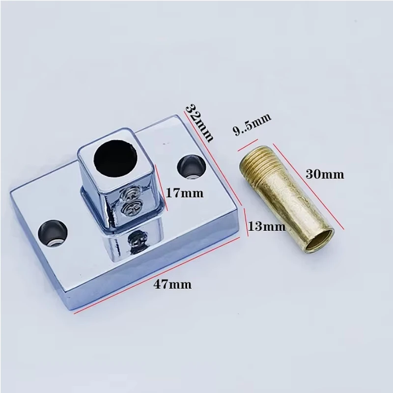 1pcs Square Holder Shower Head Fixed Base Extension Pole Shower Column Lift Shower Pipe Wall Bracket Zinc Alloy