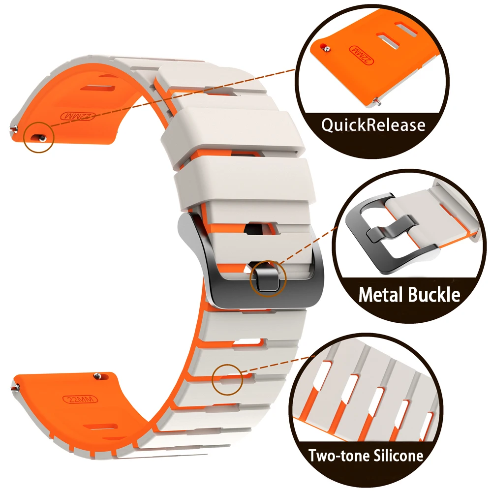 22 مللي متر سيليكون حزام لهواوي ساعة GT5 GT6 برو استبدال معصمه لهواوي ساعة 5/4/3 برو GT 6 4 3 2 46 مللي متر الرياضة سوار