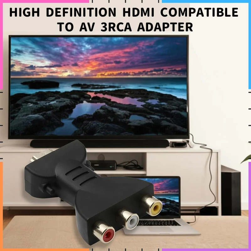 HDMI to 3RCA AV Adapter for DVD and Projector with Video Audio Component Converter