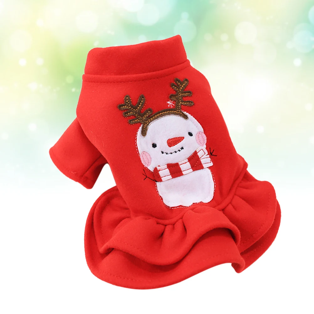 

Dog Snowman Dress Cotton Clothes Pet Supplies Skirt Puppy Christmas Fashionable