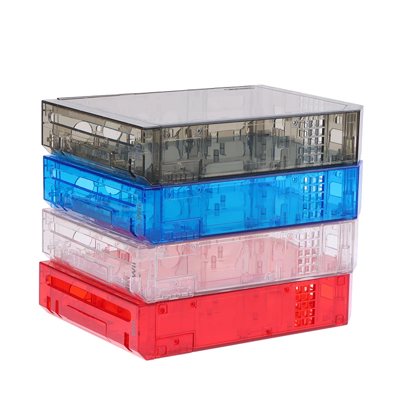 Black full shell with buttons, suitable for Wii game console transparent shell