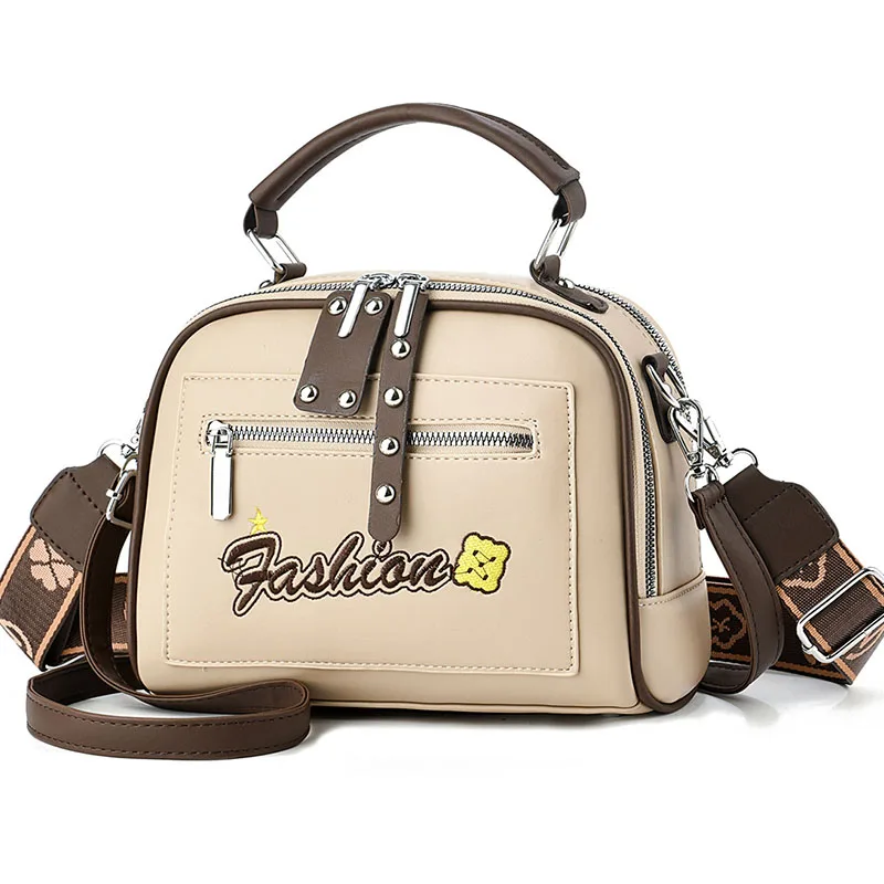 

Новая женская сумка, женская сумка 2025 года, основная повседневная кожаная сумка на одно плечо с монограммой и принтом