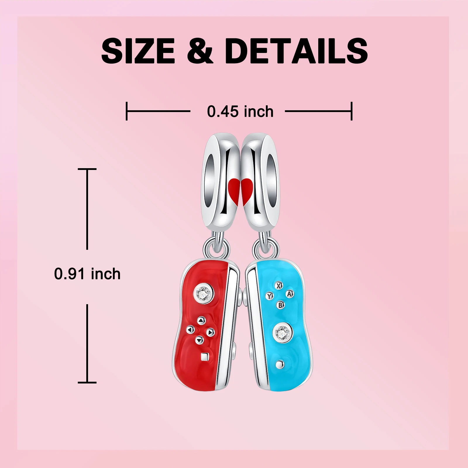 لعبة غمبد قلادة للنساء ، 925 فضة ، أحمر ، أزرق ، يناسب أساور باندورا الأصلية ، لتقوم بها بنفسك ، صنع المجوهرات ، هدية