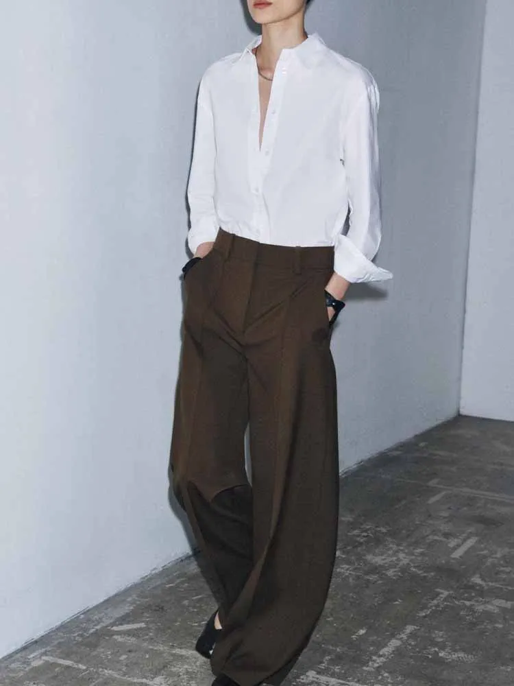 Neuzugänge im europäischen und amerikanischen Winterstil, modische und vielseitige, lässige Pendlerhose mit hoher Taille für Damen