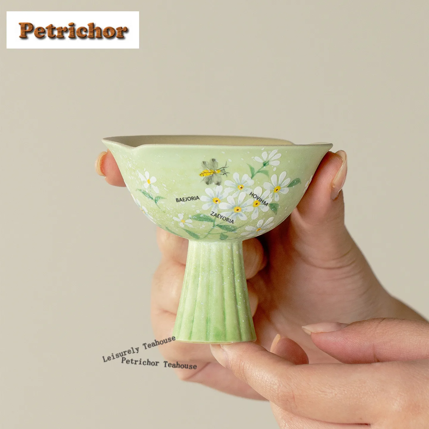 

50ml Hand-painted Daisy Teacup Elegant Tea Bowl Set Of Cups Tea-tasting Smelling Cup Jianzhan Master Cups Household For Tea