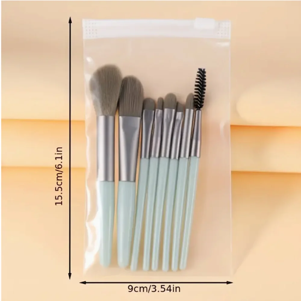 8-piece portable concealer foundation make-up makeup brush soft hair, eye makeup tools, beginner mini set, alcohol free image 2