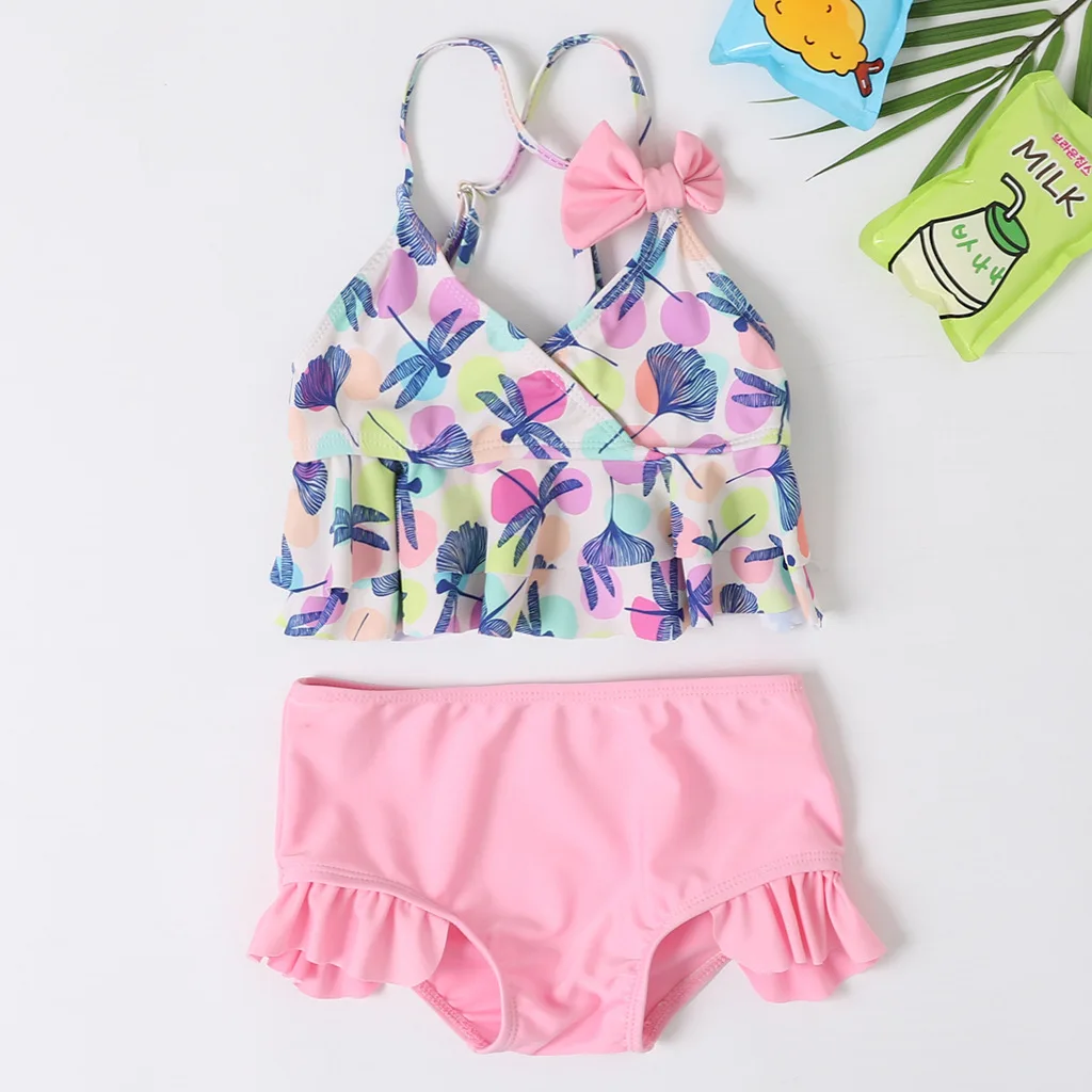 

Children's Two-Piece Swimsuit, Cute Dragonfly, Color Dot Print, Baby, Girl, New