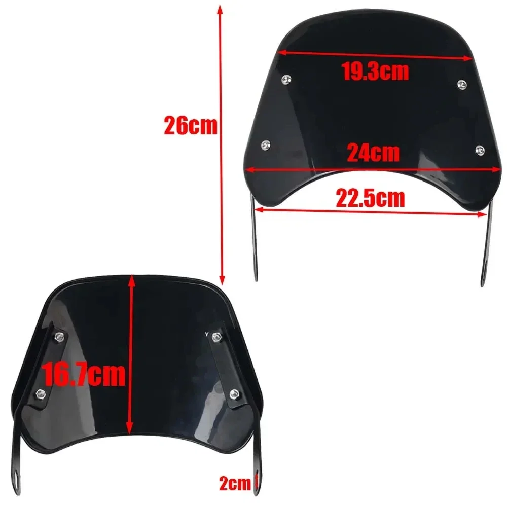 For Yamaha XSR For Royal Enfield Triumph Universal Motorcycle Front Windshield Windscreen Wind Deflector Round Headlight