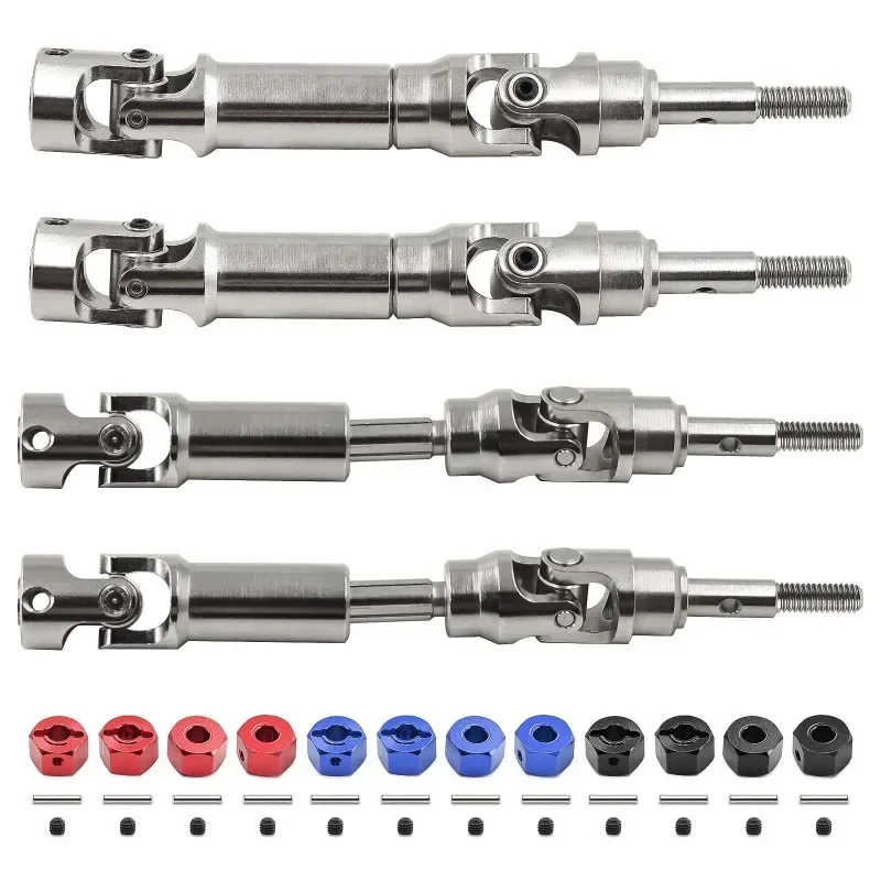 TRXS Mini Maxx 4x4 Steel CVD Driveshafts & Hubs Set - 4PCS High-Strength Alloy, Spline Design