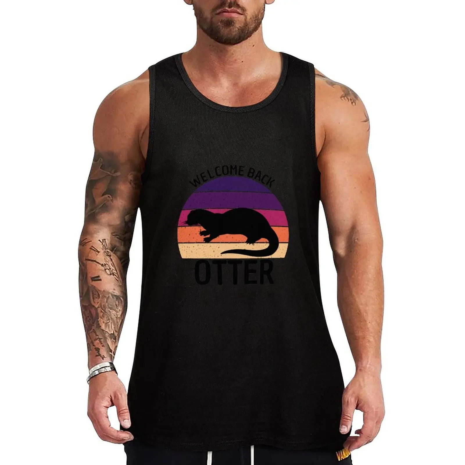 

welcome back otter Tank Top t-shirts for Men's gym Muscle fit Men's gym clothing Vests