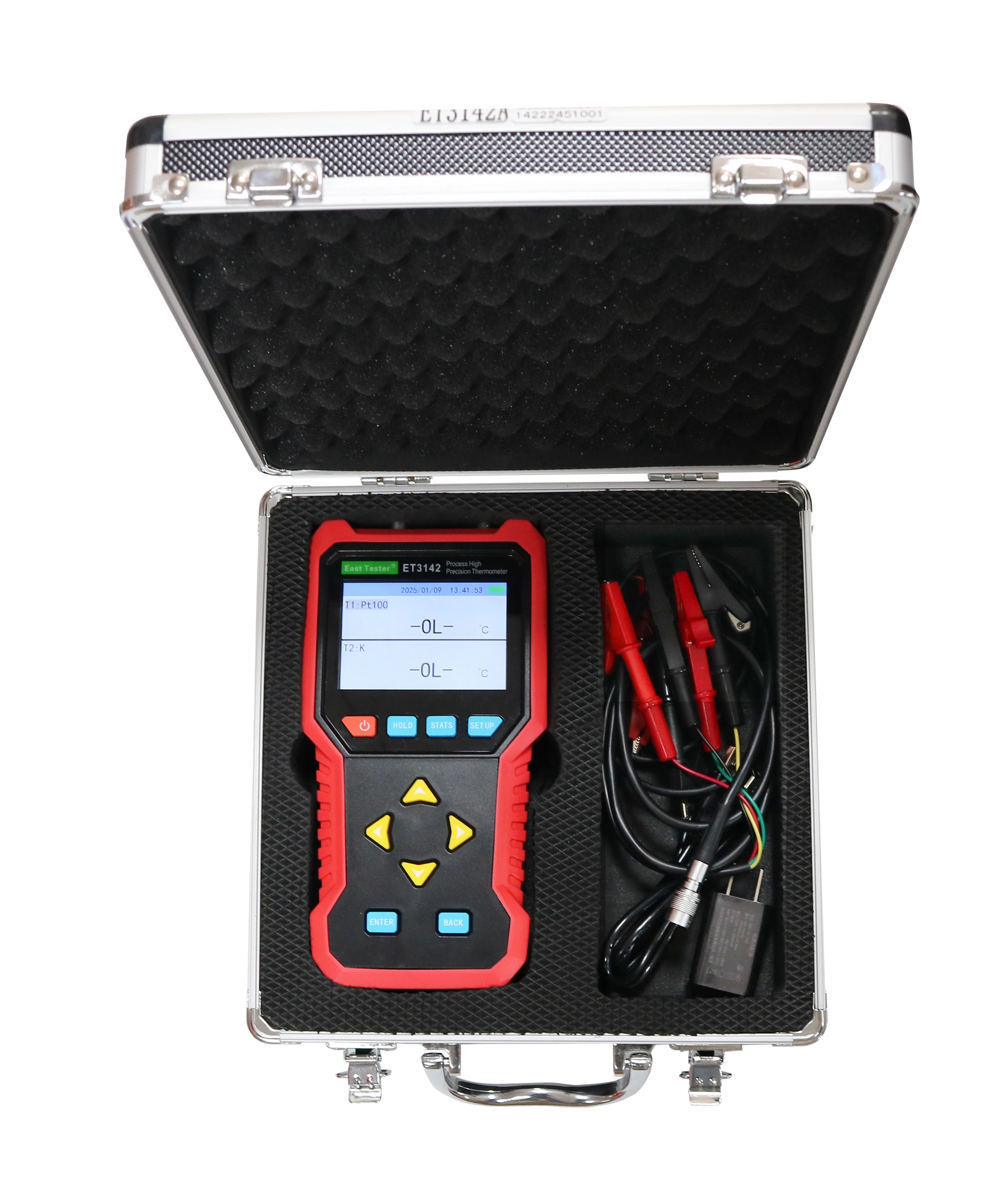East Tester ET3141 Single Channel Digital USB Temperature Sensor Thermometer LCD Display IP67 Rated 1.5m Probe 0.01C Plastic OEM