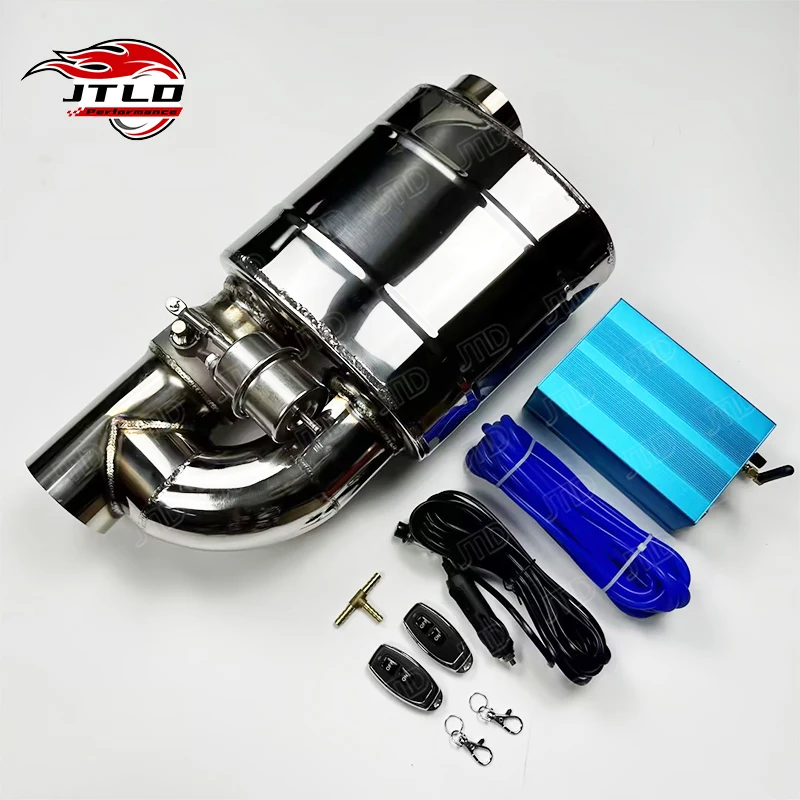 JTLD Stocking 76mm 3 Inch 201SS Universal Single Vacuum Valve Muffler With Remote Control For Car Valvtronic Exhaust System
