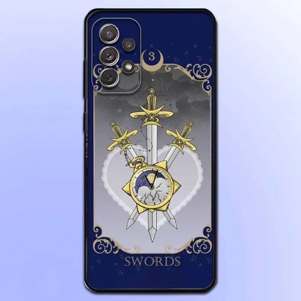 حافظة هاتف S-Sailor Tarot لهاتف سامسونج S25، S24، S21، S22، S23، S30، Ultra، S20، Plus، Fe، Lite، Note، 10,9,5G غطاء أسود #5