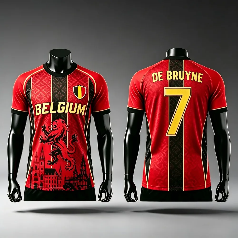 Belgium Summer Football Jersey Men Fashion Breathable Quick-Dry Soccer Vintage T-shirt Outdoor Training Casual Street Sport