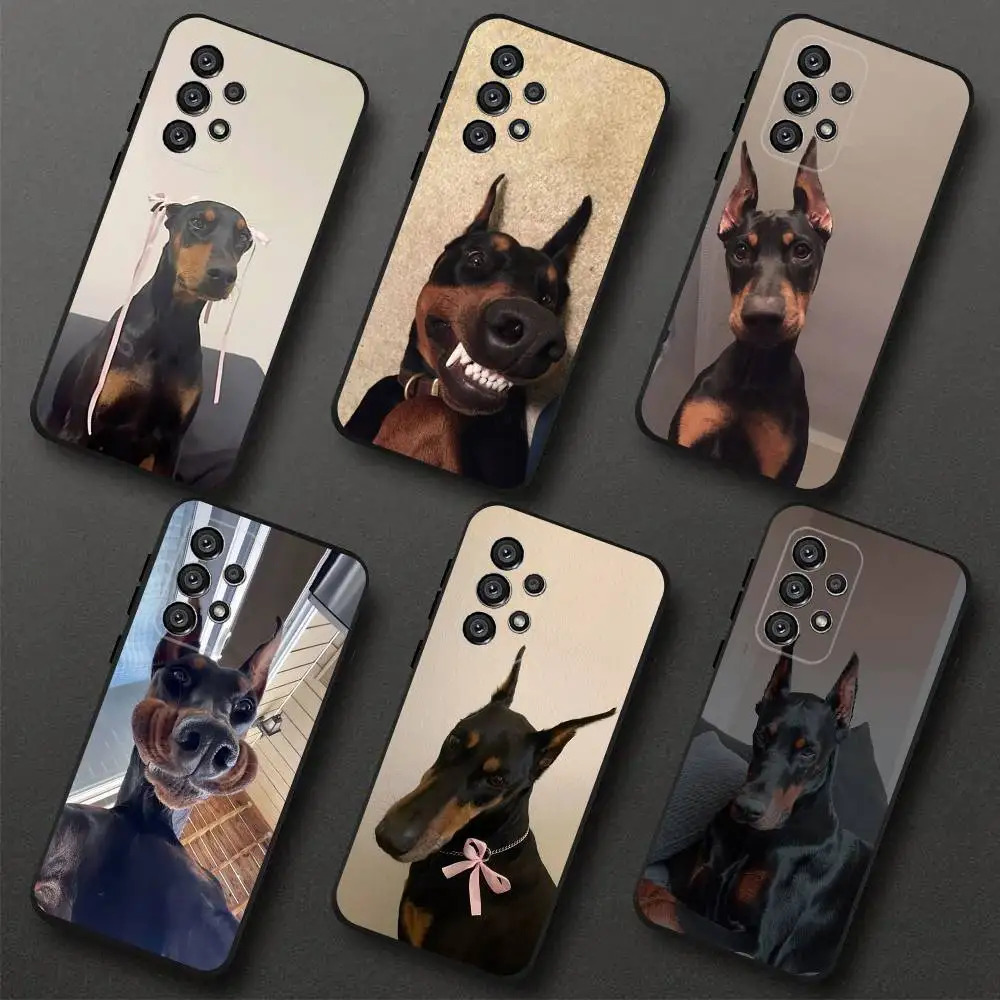 

Doberman dog Phone Case For Samsung S 25,24,23,22,30,21,10,9,Ultra,Plus,Lite,FE,4,5G Black Soft Case