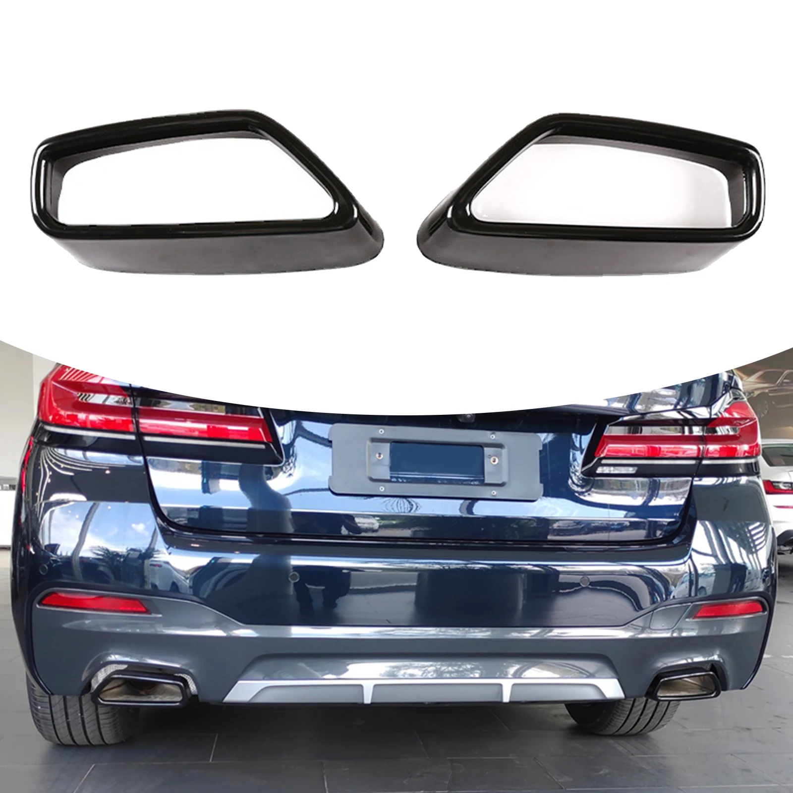 

Rear Exhaust Pipe Cover Trim Tail Throat Frame Decoration for BMW 5 G30 G38