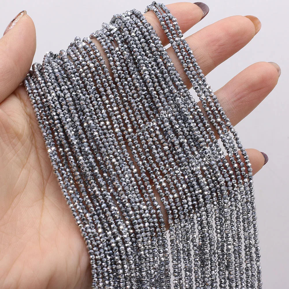 2mm Natural Stone Small Round Beads Mix Color Faceted Loose Spacer Beads for Jewelry Making DIY Bracelet Necklace Accessory 38cm