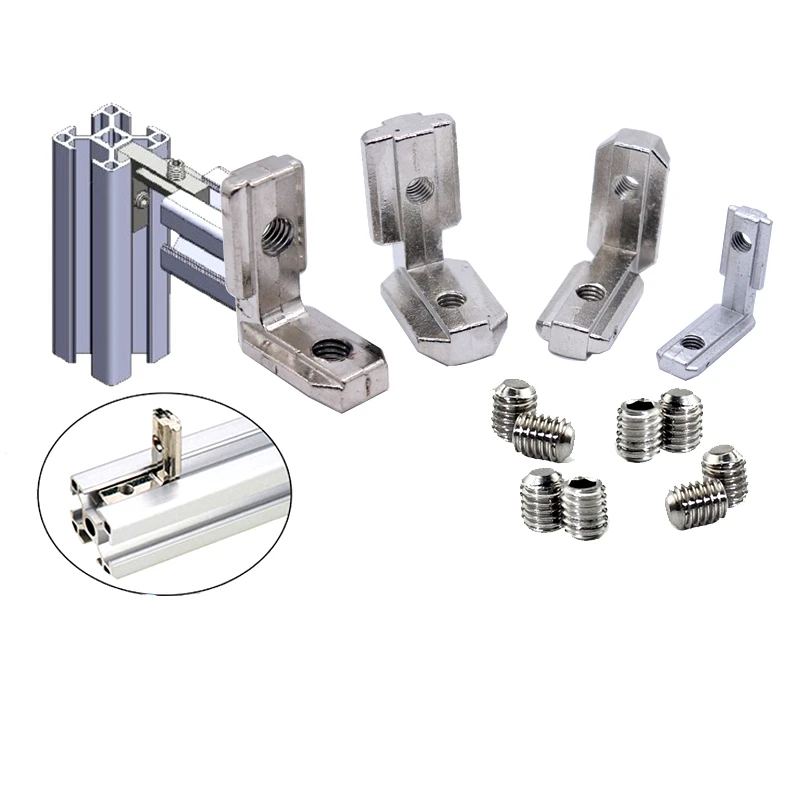 T Slot for EU 20s/30s/40s/45s L type 90 Degree Corner Connector Angle Bracket Interior Joint Bracket Aluminum Profile