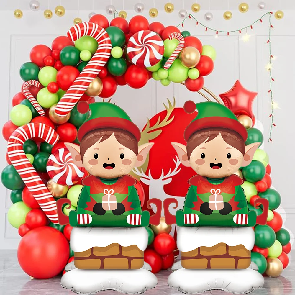 عبوة واحدة من بالونات قزم عيد الميلاد الدائمة، بالونات رقائق قزم عيد الميلاد، بالونات حفلات عيد الميلاد، مناسبة لزينة حفلات عيد الميلاد، زينة تجمع أصدقاء عيد الميلاد