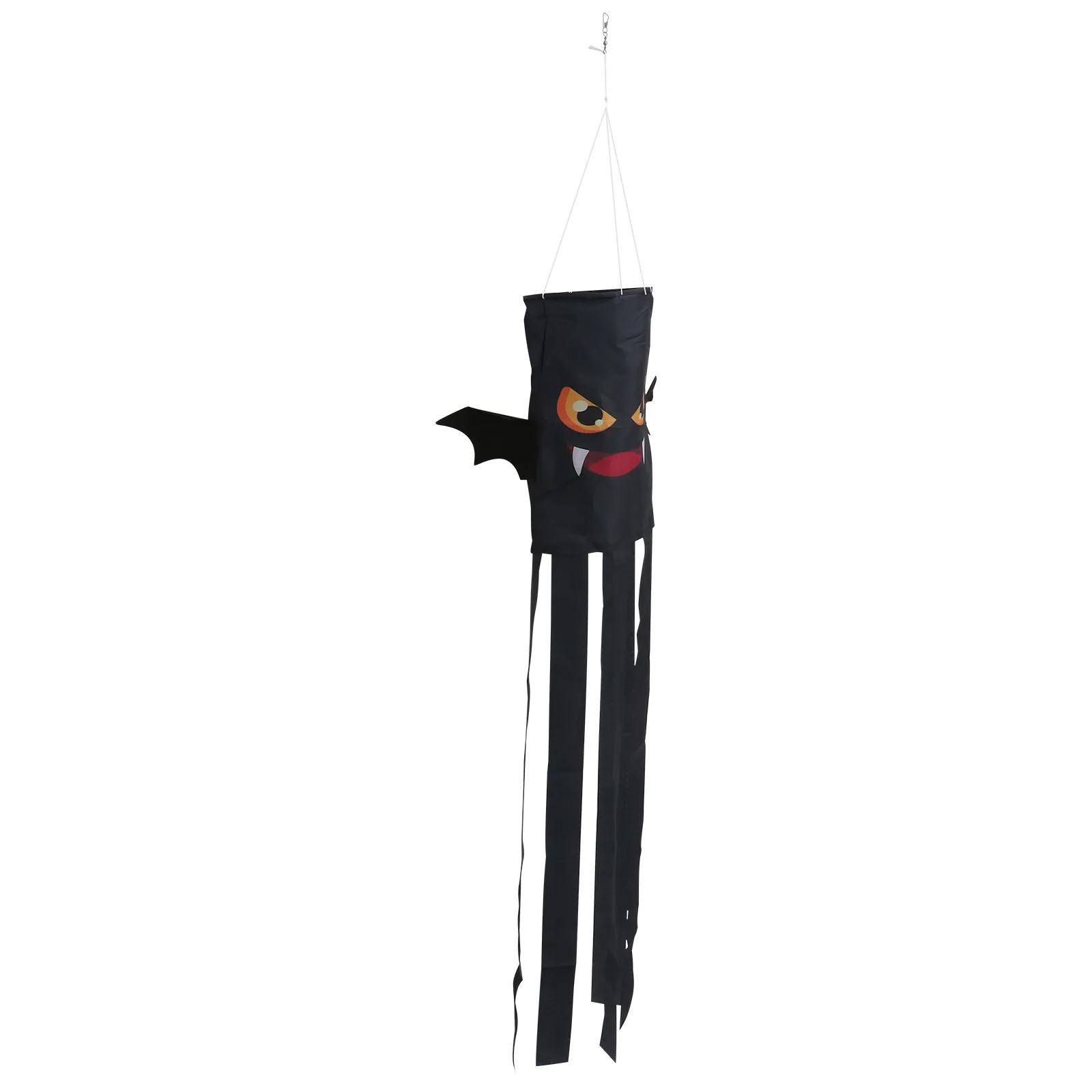 1Pcs Halloween Windsock Flag Polyester Outdoor Hanging Wind Direction Indicator Decor with Lanyard for Yard Garden Party