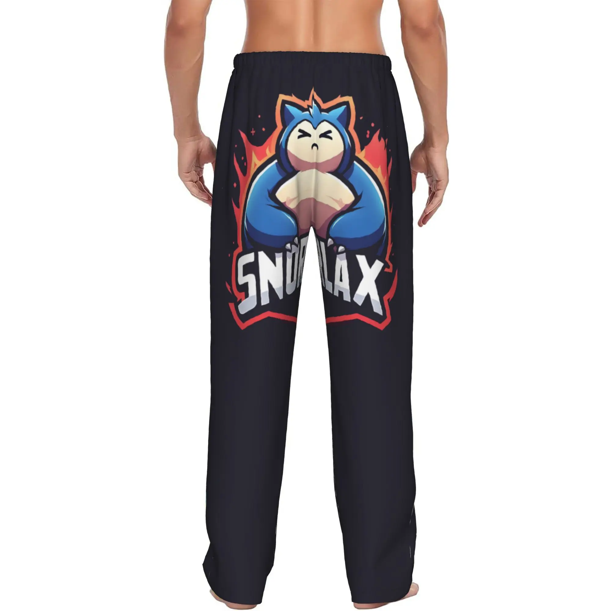 Custom Men's S-Snorlaxed Anime Pajama Pants Printed Cartoon Sleep Sleepwear Bottoms with Pockets