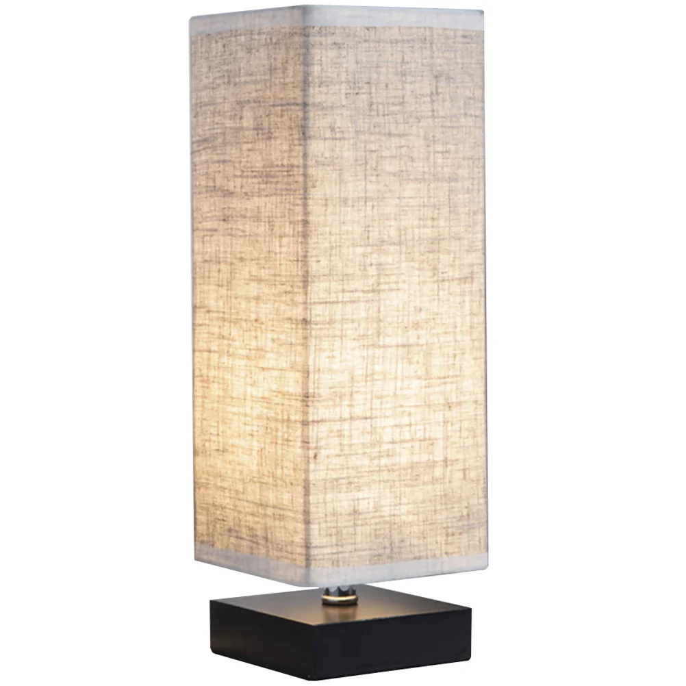 Fabric Shade Table Lamp Bedroom Desk Light Living Lamps Home Household with Cloth Lampshade
