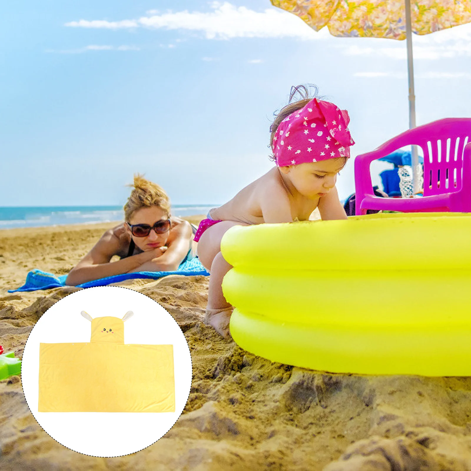 الكرتون الكلب شكل روب استحمام الأطفال منشفة المرجان الصوف 60x120 سنتيمتر الأصفر مريح لينة دائم خدمة طويلة الحياة هدية #2