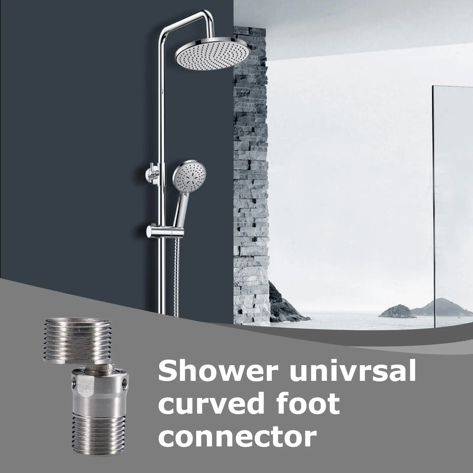 Adjustable Shower Faucet Angle Adapter Adjustable Angled Curved Faucet Foot Stainless Steel Sturdy Shower Shower Head Component