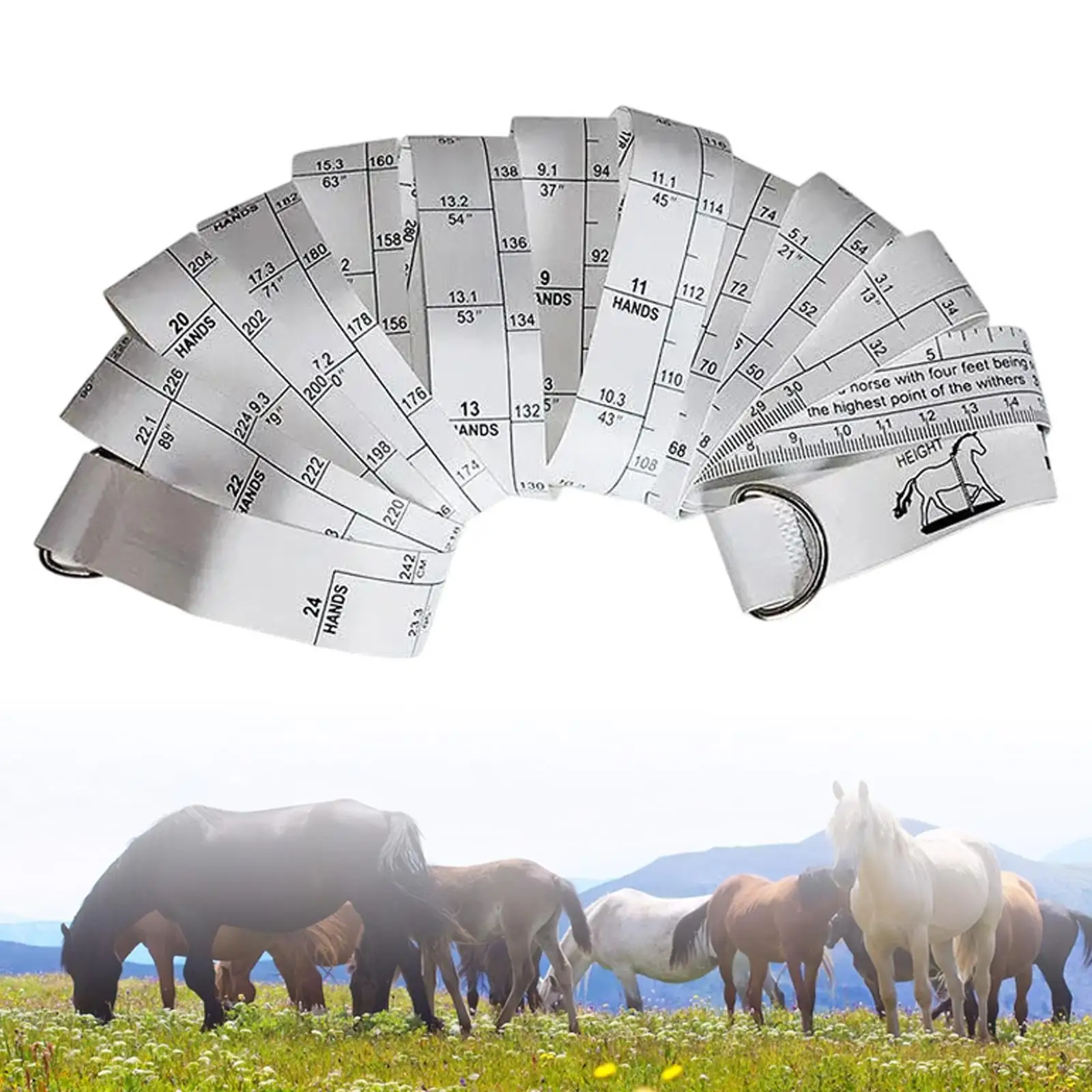 Horse Height Weight Tape Measure Tape 250cm Multifunctional Soft Measuring Tape for Pony Cattle Pig Farm Animal Body Weight