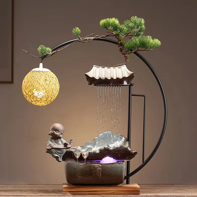 Chinese Ceramic Waterscape Fountain Makes A Fortune Flowing Water Ornaments Home Decoration Ideas Open