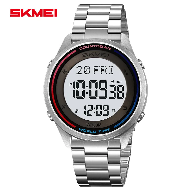 SkmeiFashion ساعة إلكترونية جديدة ساعة الطالب مضيئة مقاوم للماء متعددة الوظائف ضوء النهار توفير الوقت ساعة إلكترونية