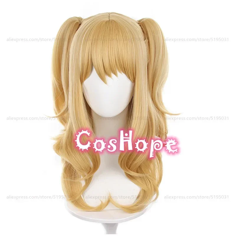 Aihara Yuzu Cosplay Wig 65cm Long Double Ponytails Yellow Wig Cosplay Anime Cosplay Wigs Heat Resistant Synthetic Wigs