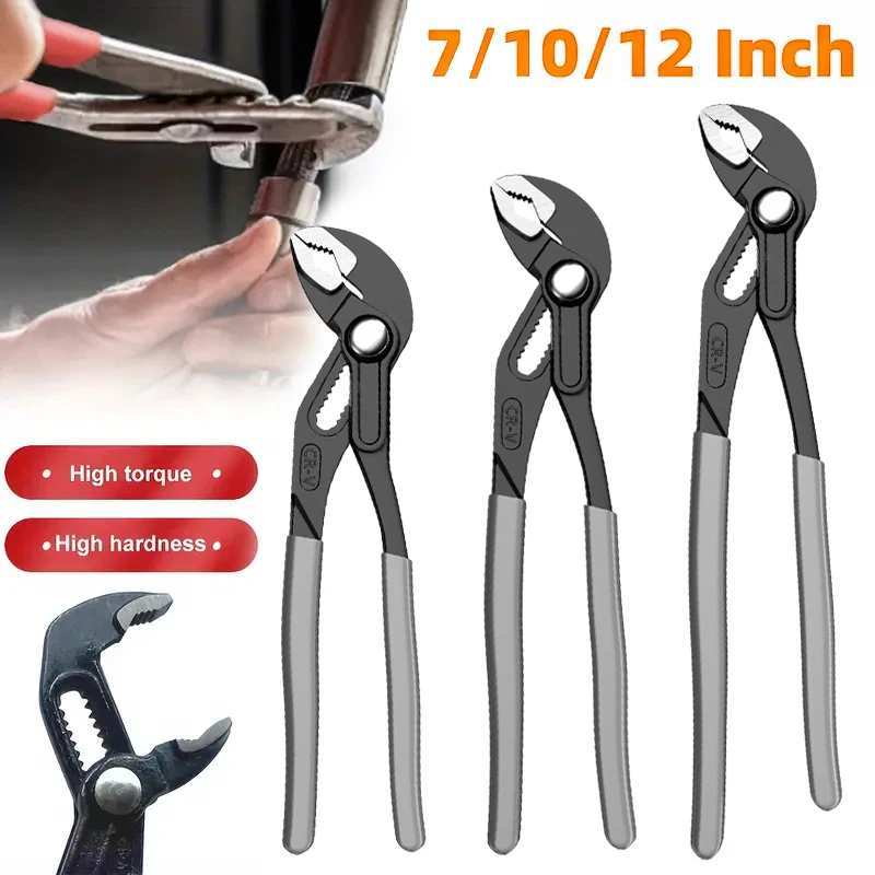 

Water Pump Pliers Quick-Release Plumbing Pliers Adjustable Water Pipe Clamp Pliers Household Bathroom Sink Spanner Hand Tools