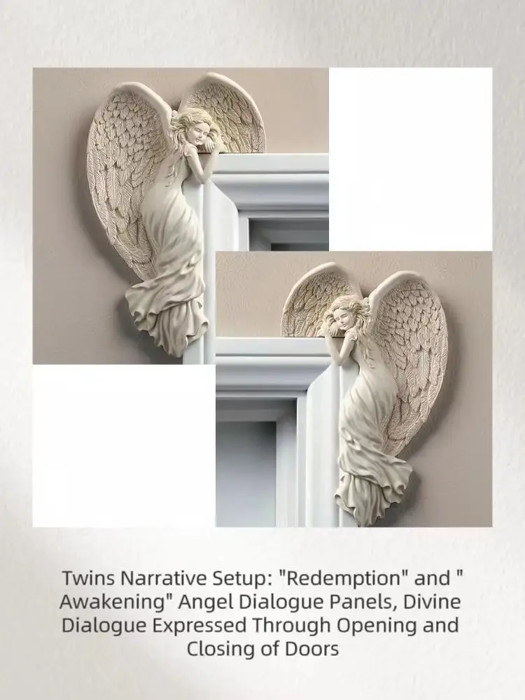 

2pcs Angel Wings Home Gift Resin Craft Door Frame Ornament Indoor and Outdoor Garden Door Ornament