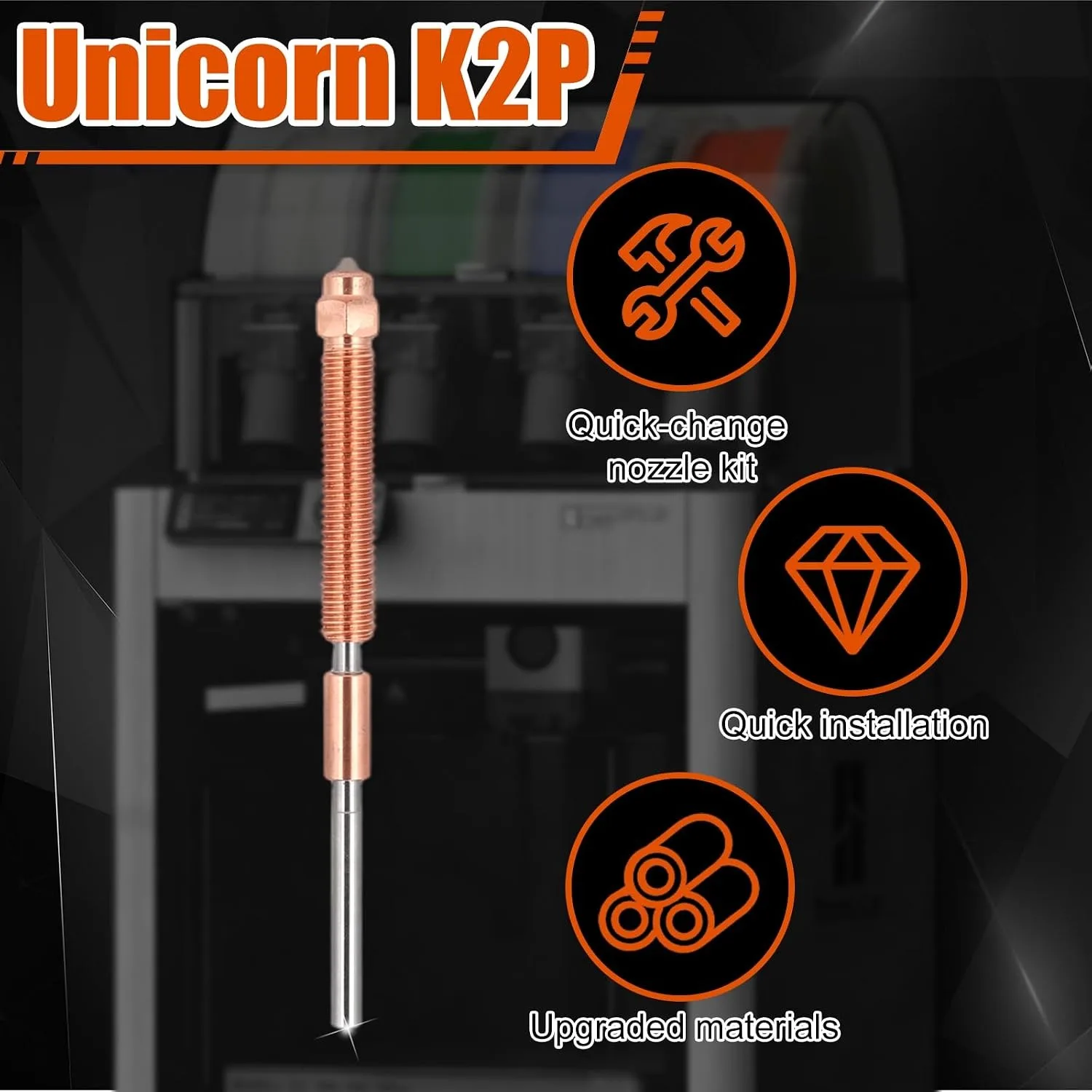 0.4mm Unicorn Nozzles Kit For Creality K2 Plus/Hi Combo 5 Silicone Socks For Creality Hi, K2, K2 Pro, K2 Plus 3D Printer Parts