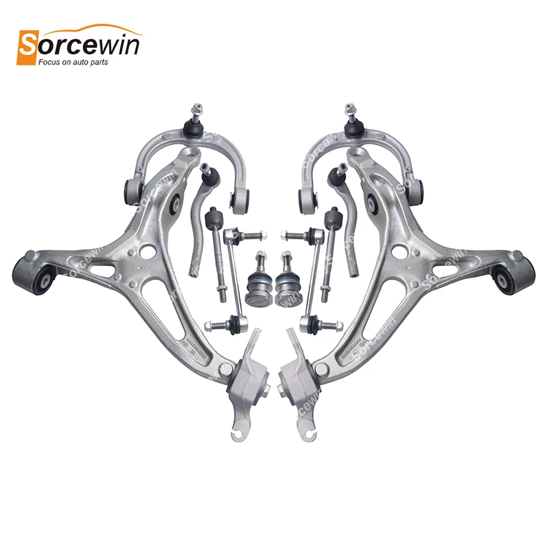 

12 шт. для Mercedes Benz W251 W164 X164, часть передней подвески, верхний нижний рычаг управления, комплект стабилизатора, звено A2513300707 A2513300807