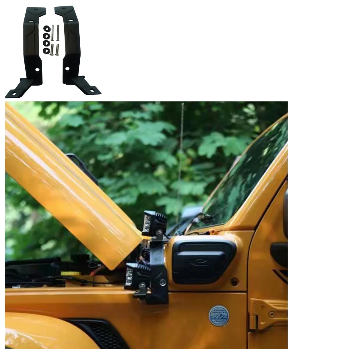 

JL 4XE,A-pillar bracket 2 lamp Aluminum Alloy for jeep JL 4xe，wrangler 2021++