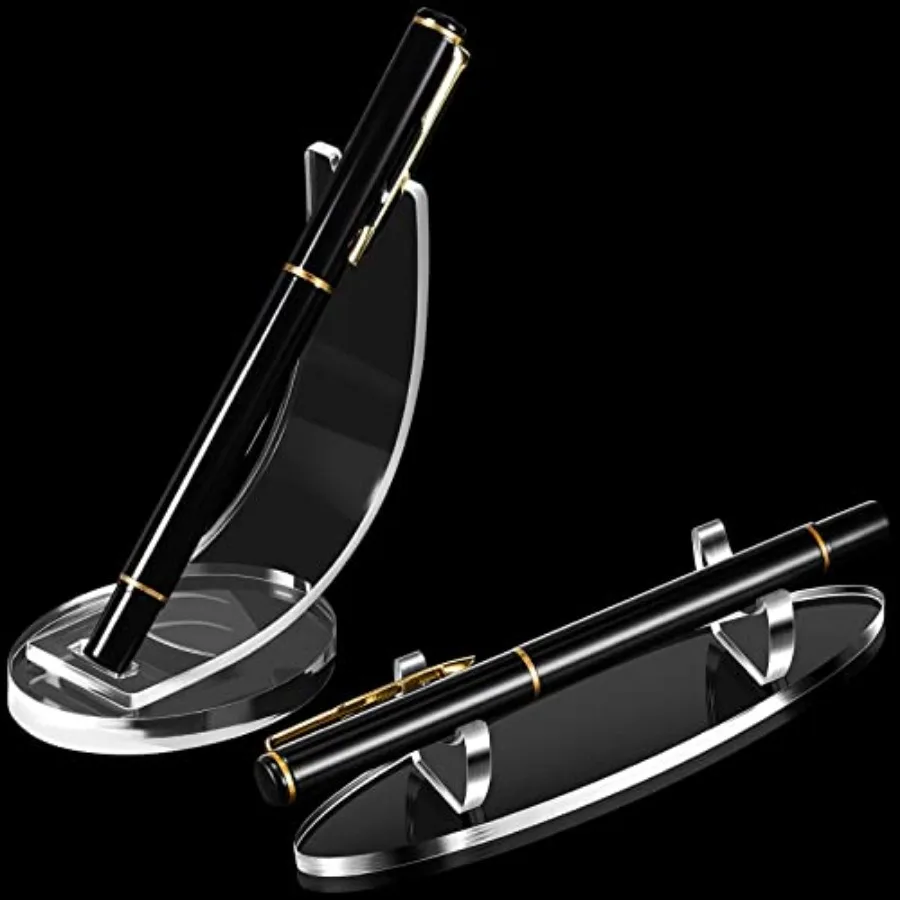 2 Pieces Acrylic Pen Holder Display Stand Pencil Display Holder Fountain Pen Ballpoint Rack Desk Pencil Wand Showcase, Paintbru