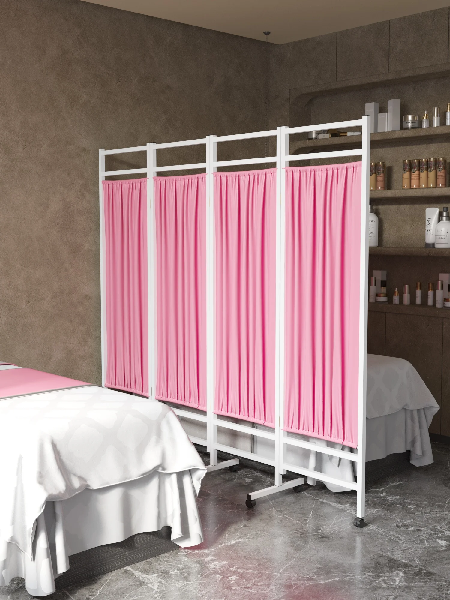 Medical screen partition hospital medical clinic clinic clinic cosmetic  push-pull mobile folding belt wheel folding screen