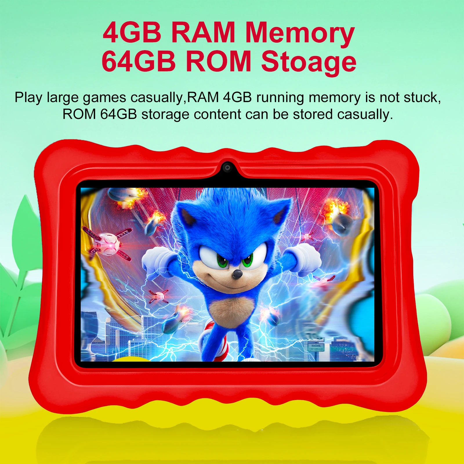 Nouveau 7 pouces 4GB RAM 64GB ROM enfants tablettes Quad Core WiFi Android 13 Bluetooth 5 logiciel éducatif installé apprentissage tablette PC