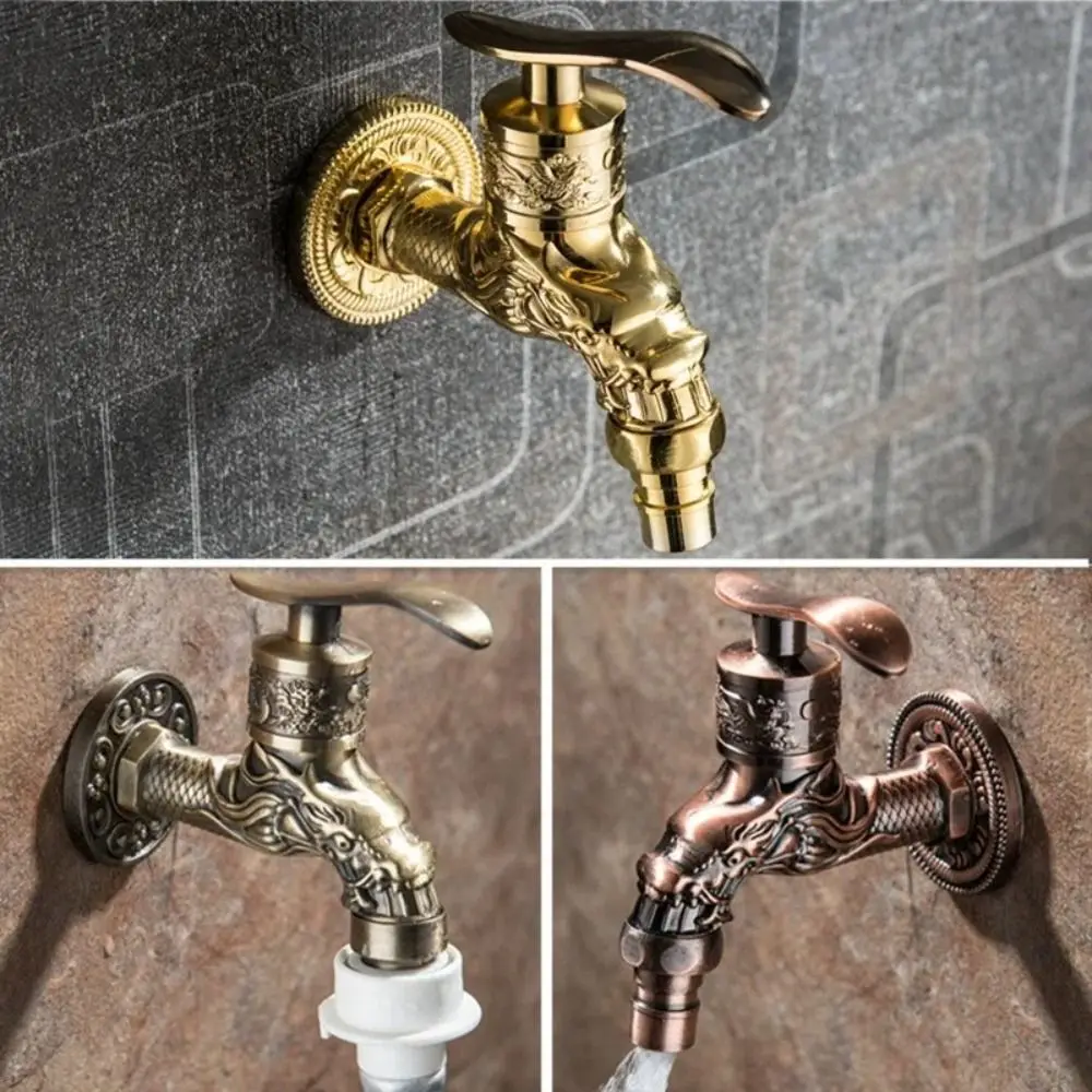 Dragon Head Design Antique Faucet Freeze-Resistant Material Universal Connection Wall-Mounted Faucet Wall-Mounted Structure