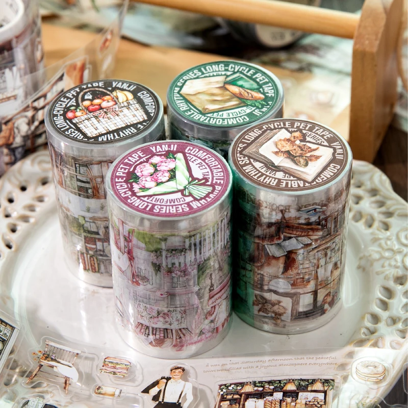 저널 GO 6x200cm 편안한 리듬 테이프 스티커 카드 스크랩북 장식 콜라주 정크 저널 DIY 마스킹 테이프